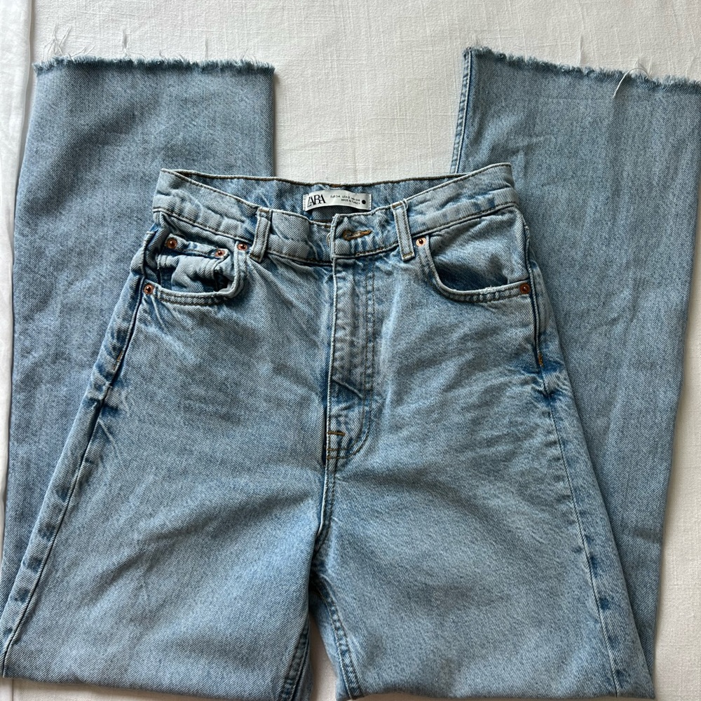 Zara High Waisted Wide Leg Jeans